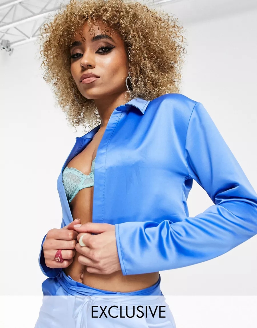 ASYOU DAMSKA KOSZULA NIEBIESKA SATYNOWA 44 1VBI Płeć kobieta