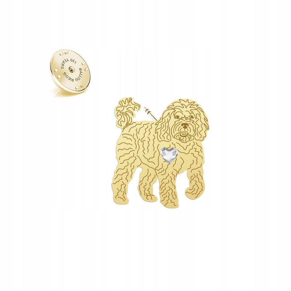Odznak se psem Cavapoo 925 Dárek Šperky Žena Dedikace Bonus