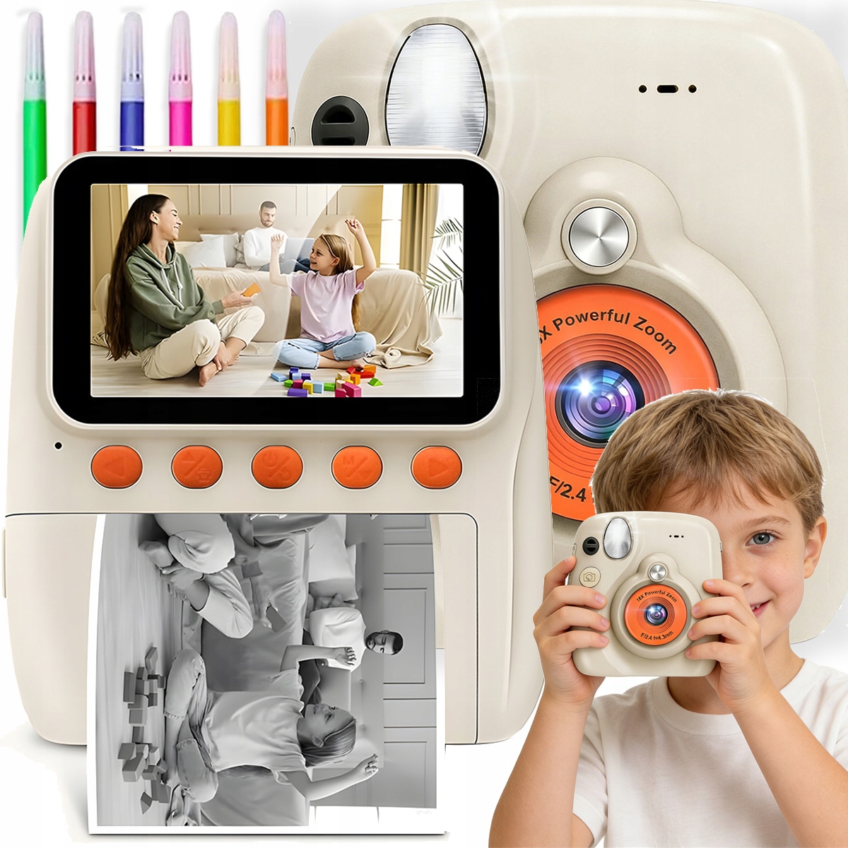 Mini Termální Tiskárna Fotoaparát Okamžitý 32GB Dárek 3 Role Bonus