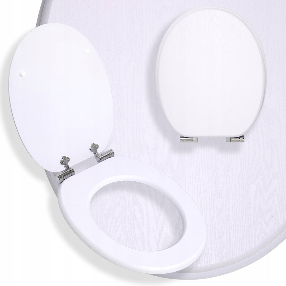 Bílé Wc Sedátko S Dekorem Dřeva Pomalu Sklápěcí Moderní Odolné Kopulena