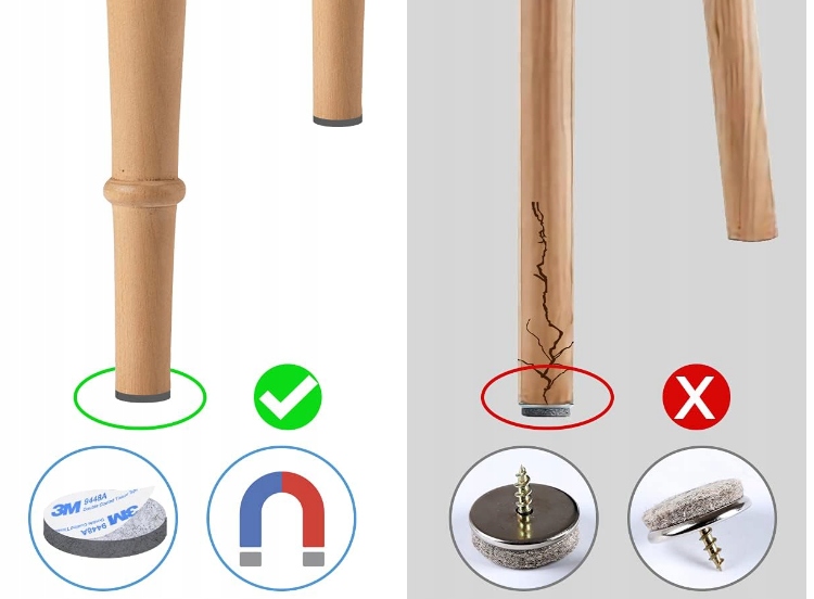 PODKŁADKI FILCOWE POD MEBLE SAMOPRZYLEPNE POD STÓŁ KRZESŁA TAŚMA NA WYMIAR Stan opakowania oryginalne