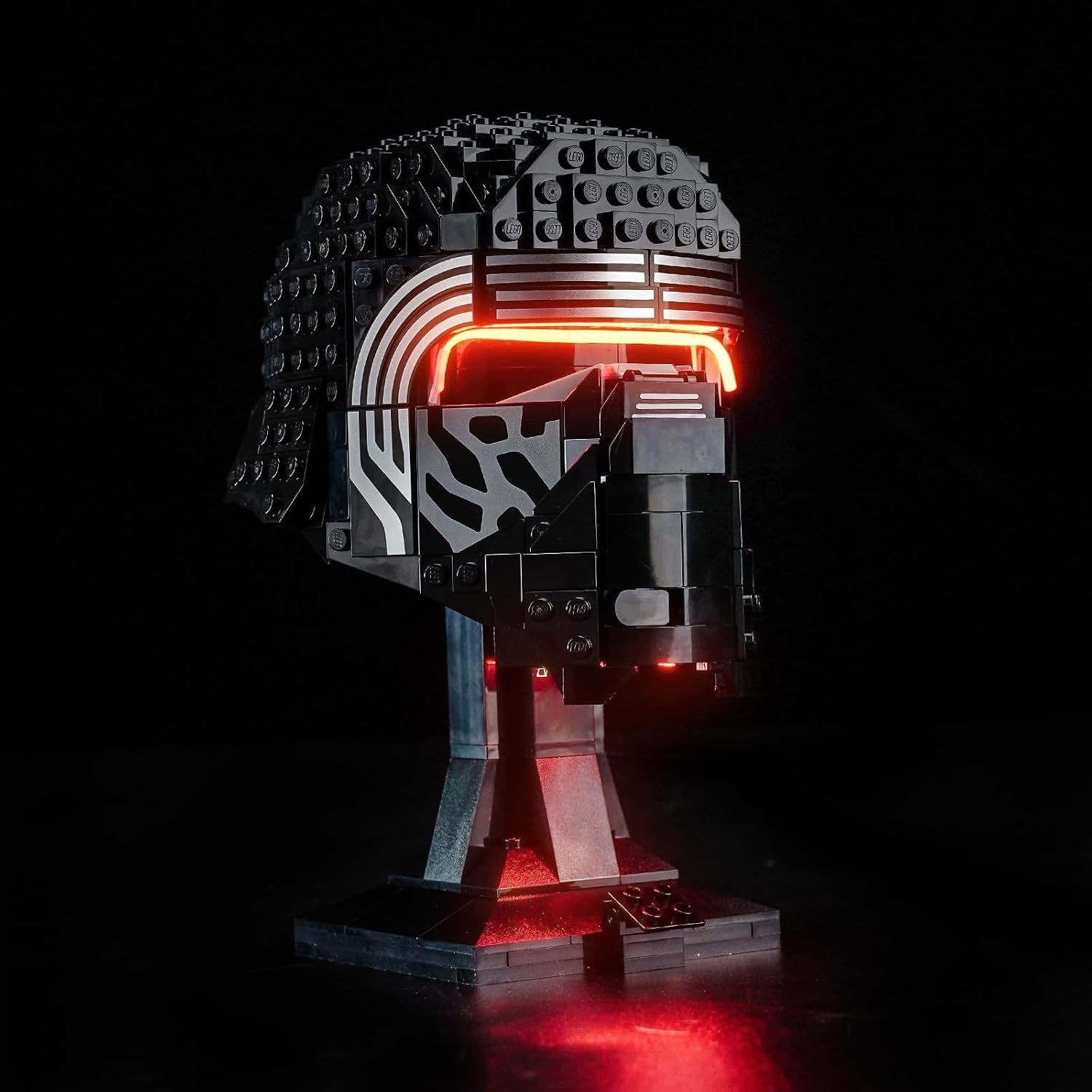 Zestaw oświetlenia Led do kasku Kylo Ren Lego 75415 sterowanie czarwony