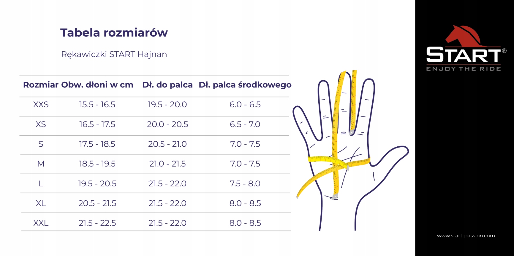 Rękawiczki jeździeckie całoroczne START Hajnan XL Kod producenta 1193