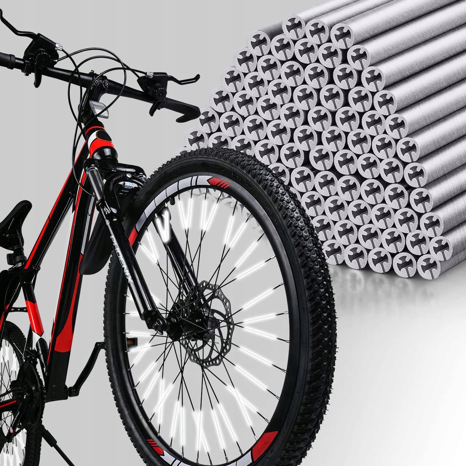 Odblask na szprychy rowerowy rurkowy Abs 48 szt.