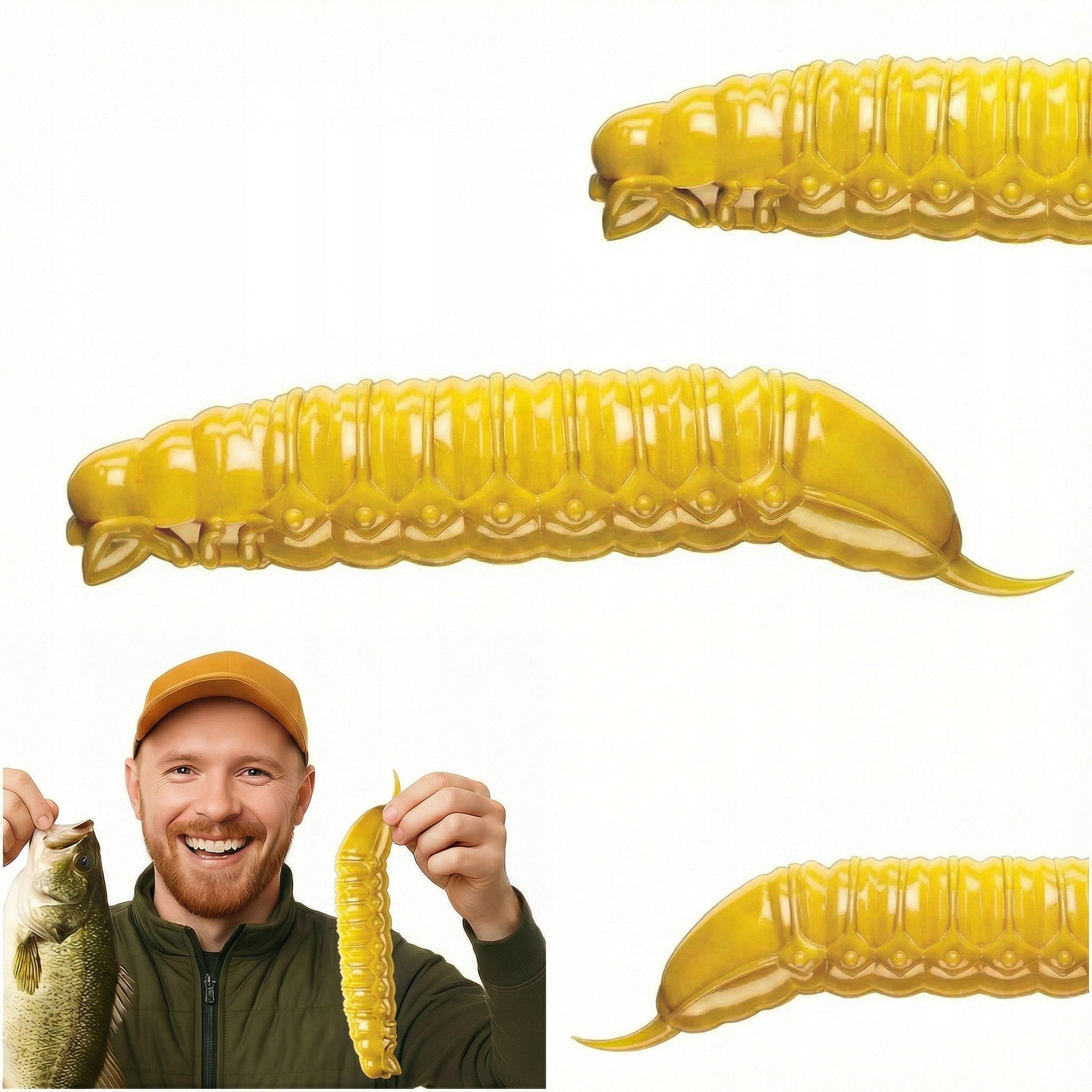 Przynęta Robak Guma Libra Lures Goliath 35MM 008 Dark Yellow Ser 12 Sztuk