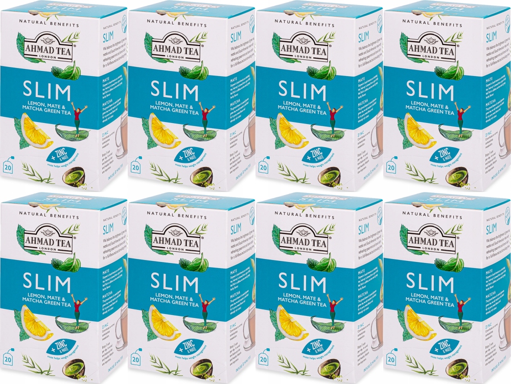 Herbata ziołowa Slim Healthy Benefit Ahmad Tea 20 torebek x8