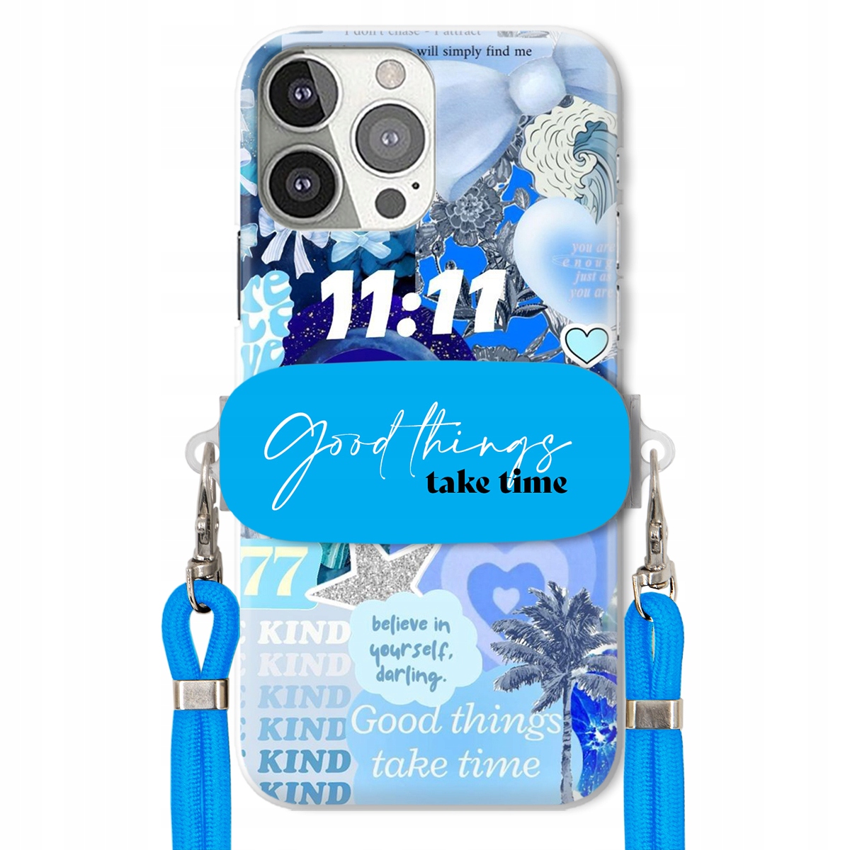 Puzdro pre iPHONE 13 Pro Držiak na vodítko Crossbody Good Things Take Time Lata