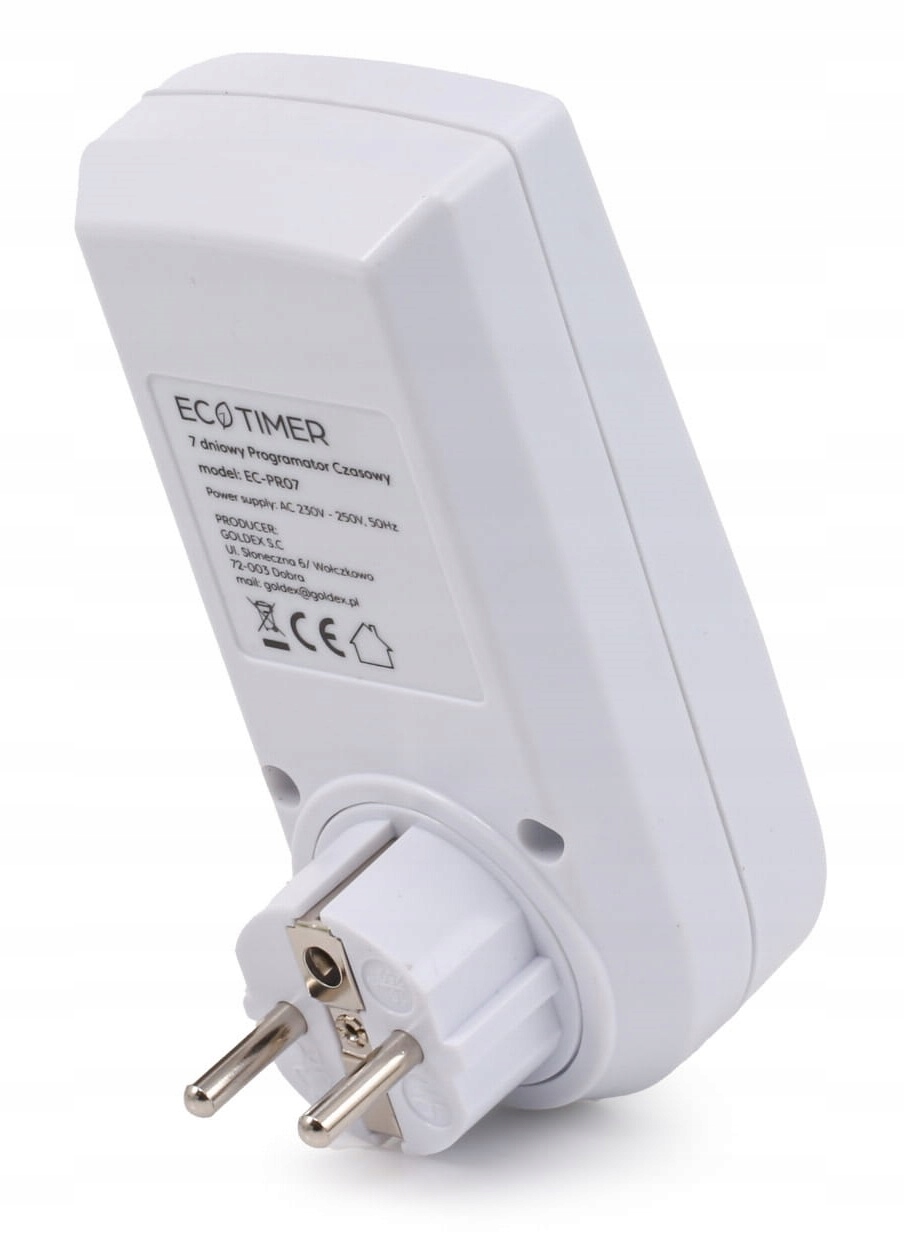 Programator Czasowy Timer Włącznik Prądu Zasilania Tygodniowy Polskie Menu Model EC-PR07