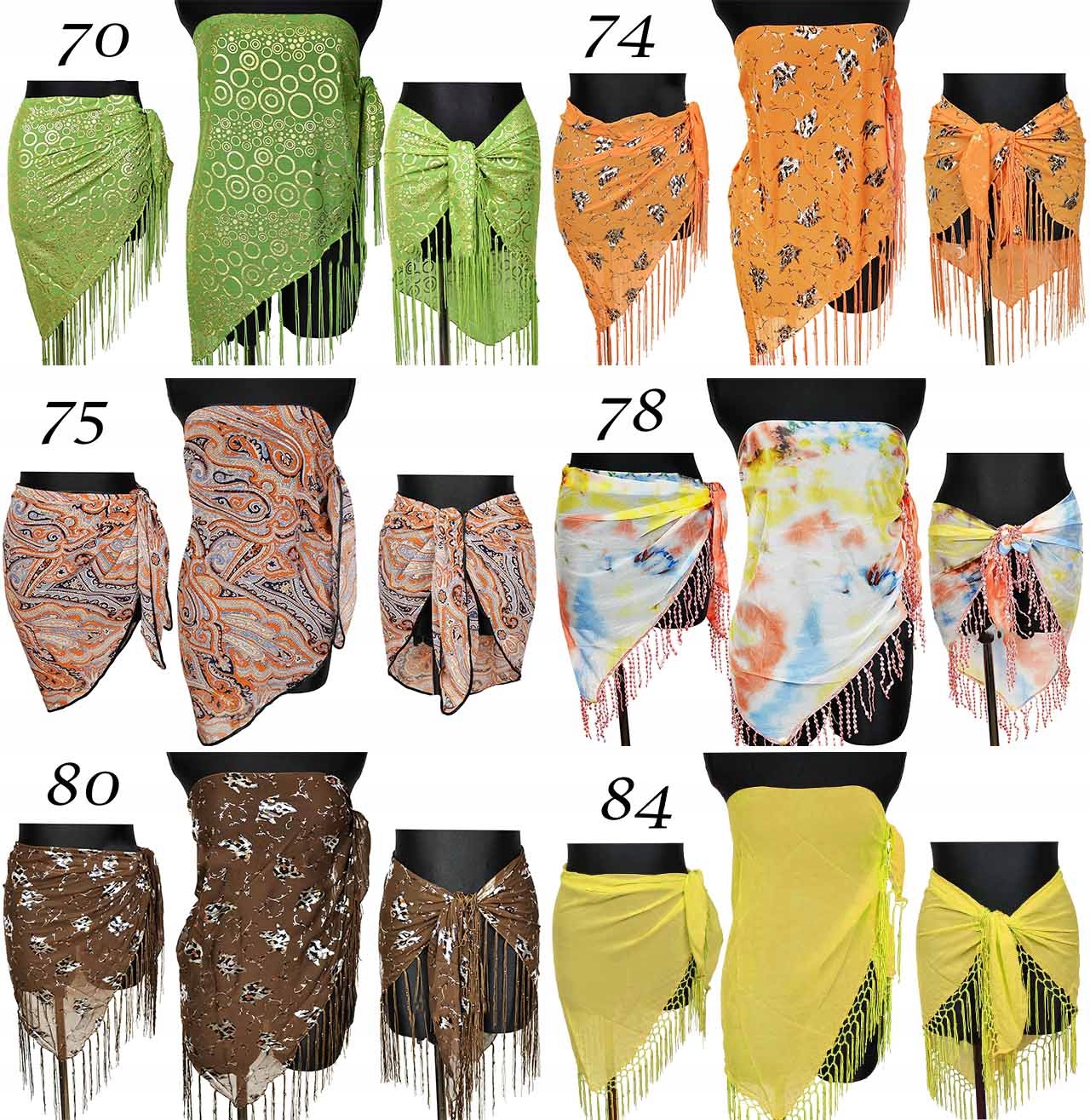 PAREO PAREA CHUSTA PLAŻOWA TRÓJKĄTNA Plaża Basen Wzór dominujący groszki