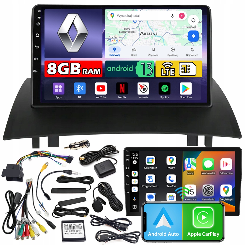 Autorádio Ncs ZQ9 Renault Megane 2 II 2002-2008 Android 8GB Lte