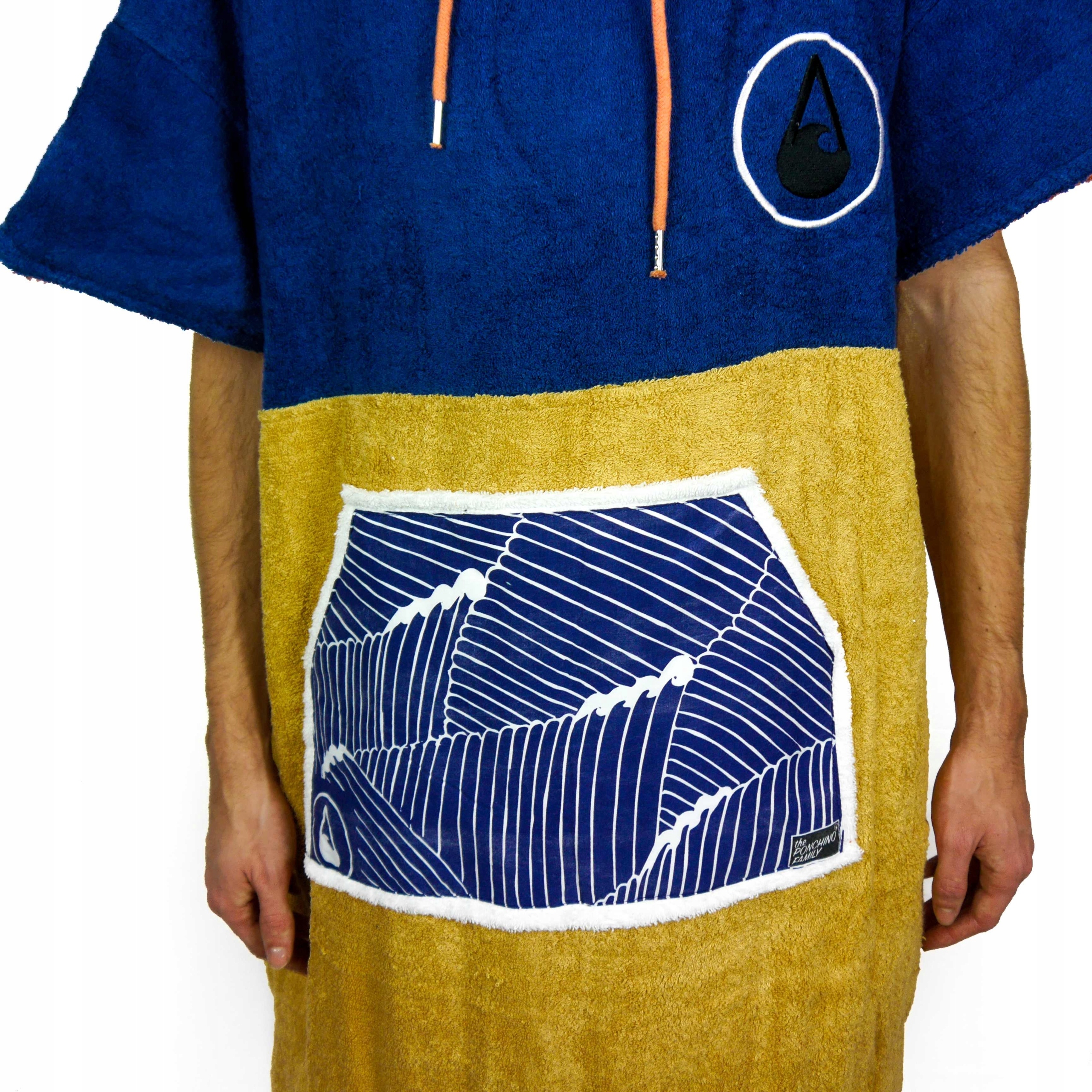 Poncho bambusowe Wave Hawaii - Flow - L Kolor dominujący odcienie niebieskiego