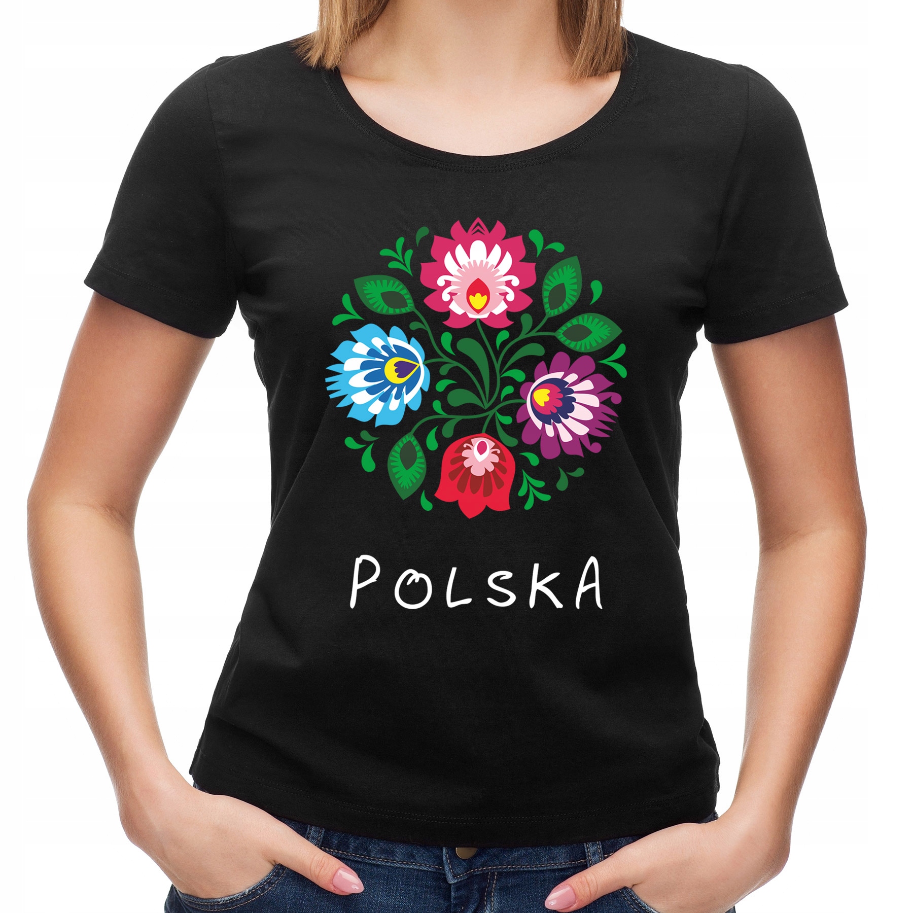

Koszulka Kwiaty Łowickie Koło Pl (L):: S,: czarny