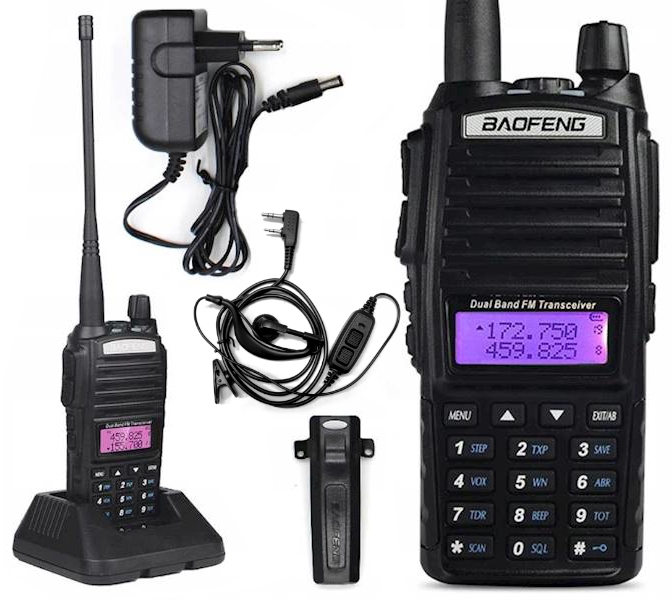 KRÓTKOFALÓWKA WALKIE TALKIE BAOFENG UV-82 5W PMR RADIOTELEFON DUŻY ZASIĘG