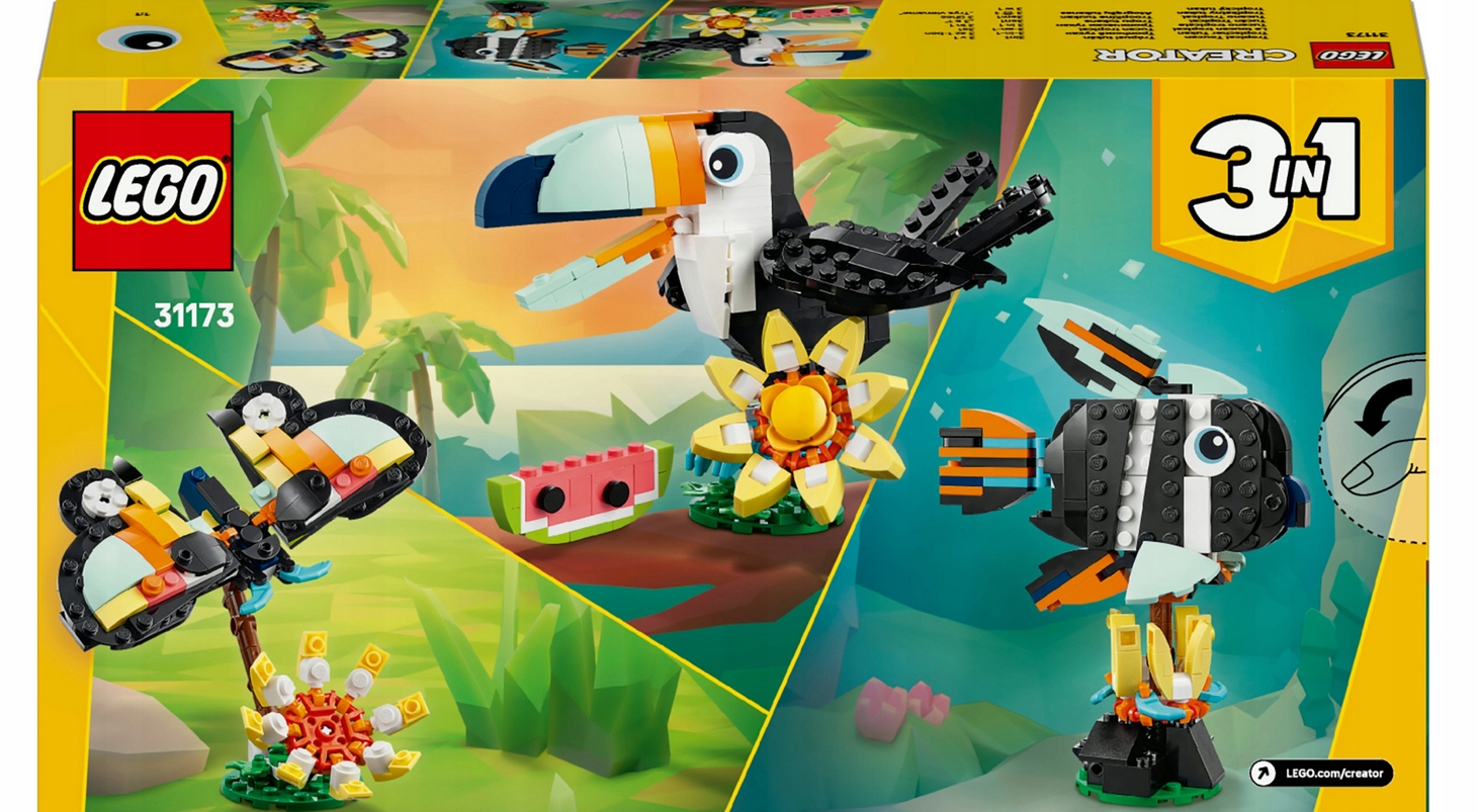 Lego Creator 3v1 Divoká zvířata: Tropický tukan 31173 Set Kostek