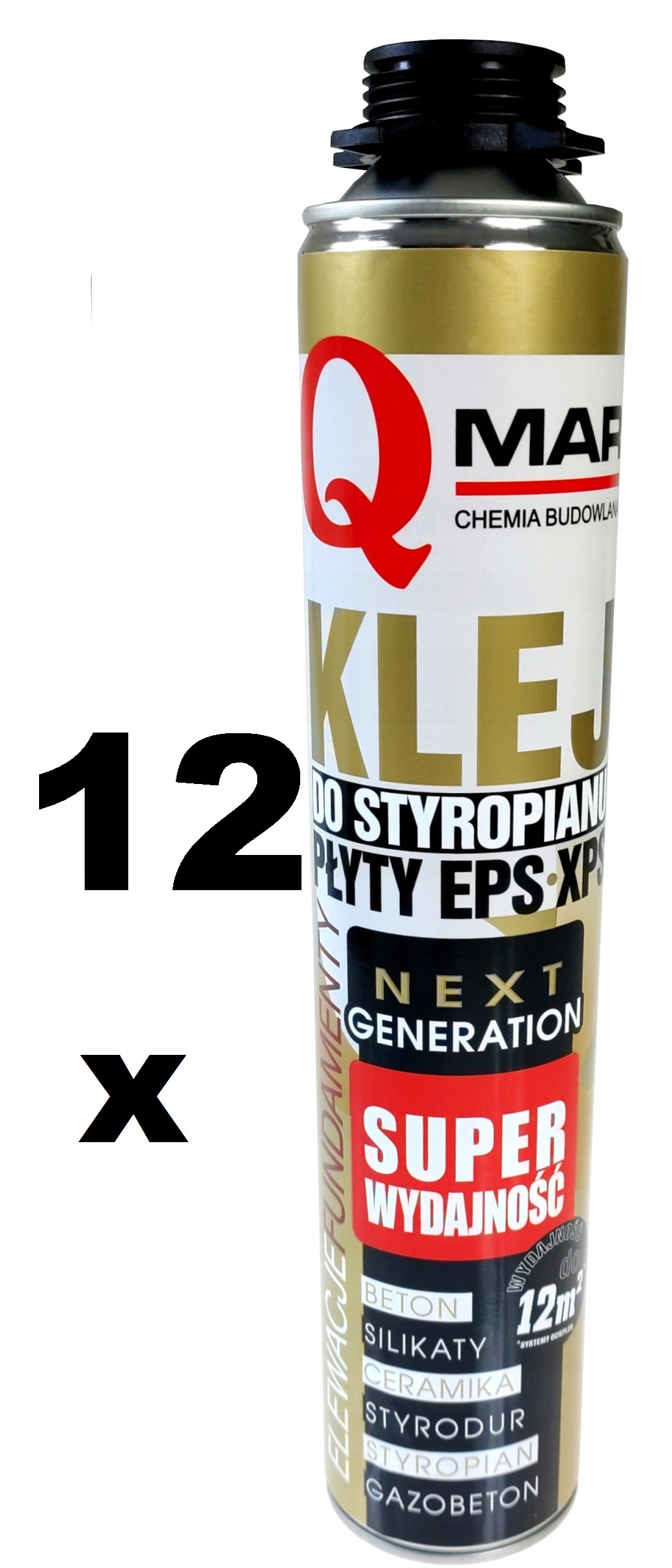 

12x Klej piana pianka Do STYROPIANu xps Qmar 12m2