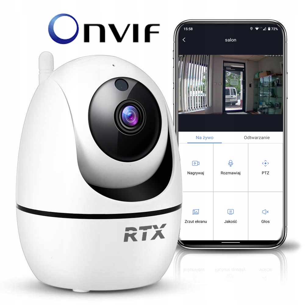 Kamera Rtx P2P Audio WiFi Ir Sledování Sd Onvif