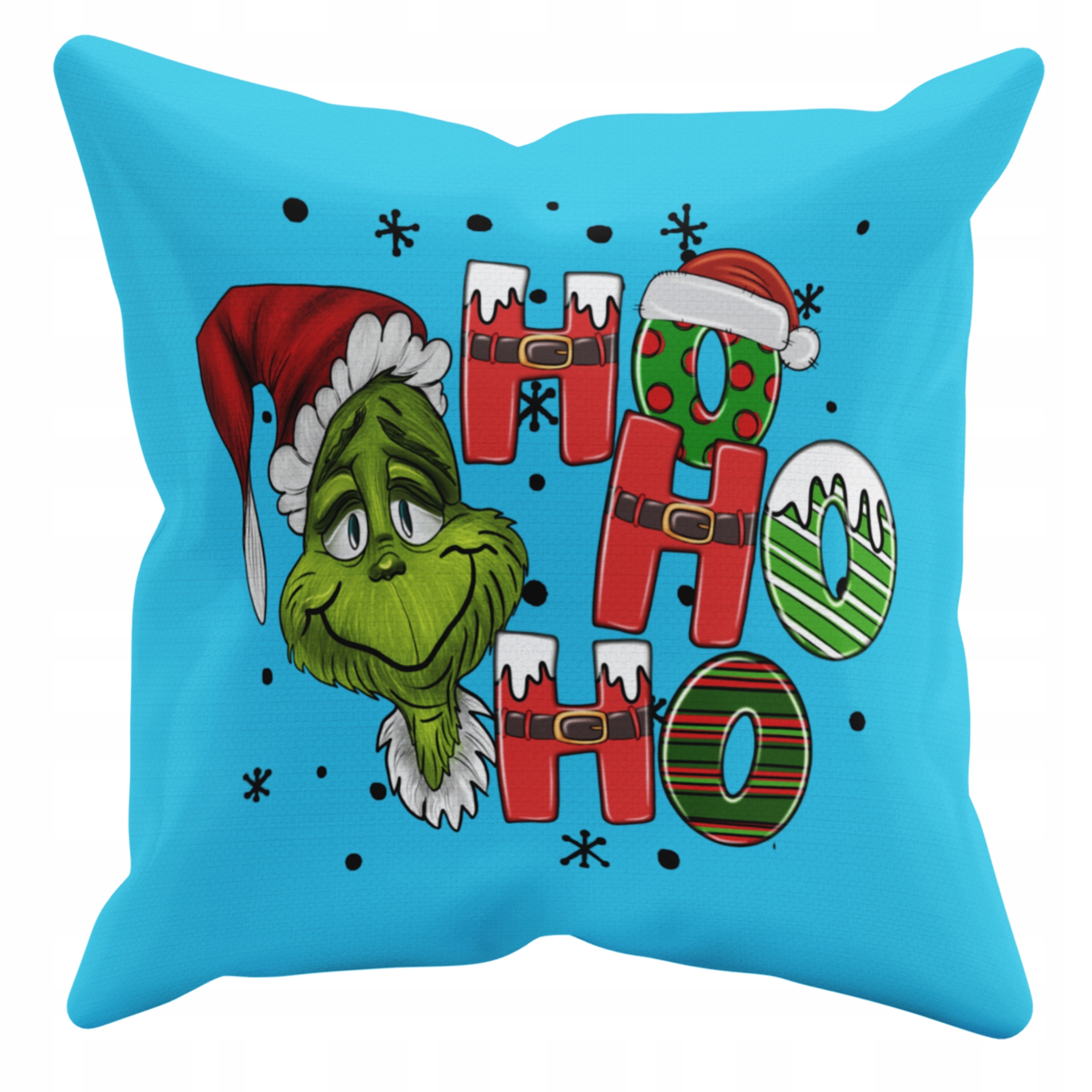 POSZEWKA NA PODUSZKĘ JAŚKA DO PRZEDSZKOLA GRINCH ŚWIĘTA + IMIĘ GRATIS Kolor dominujący odcienie niebieskiego