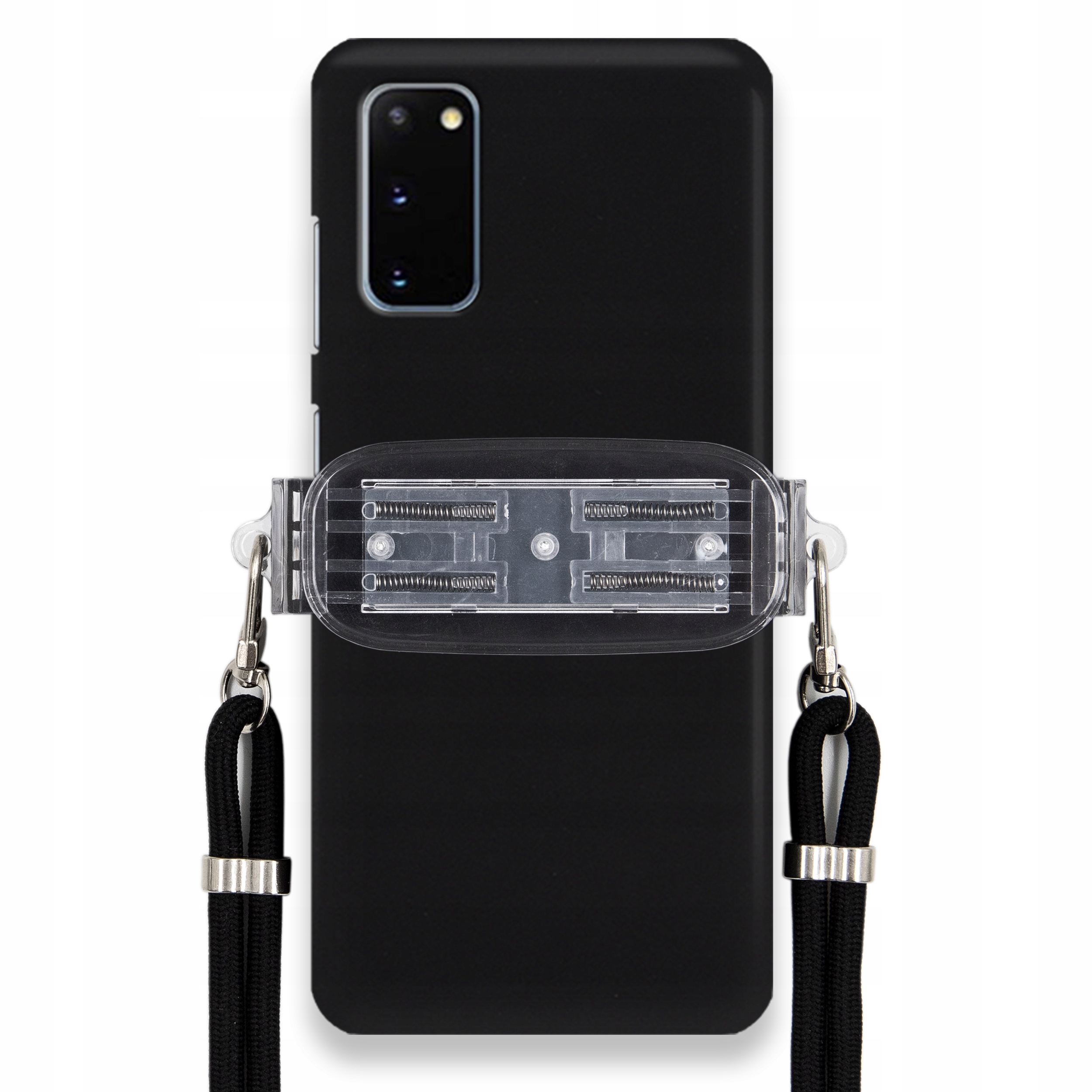 Puzdro Na Samsung S20 5G Smooth Čierne Puzdro Univerzálny Držiak Čierna Šnúrka