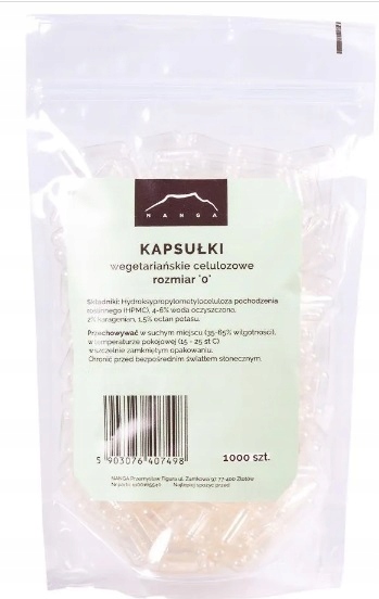

Puste Kapsułki celulozowe rozmiar 0 1000szt