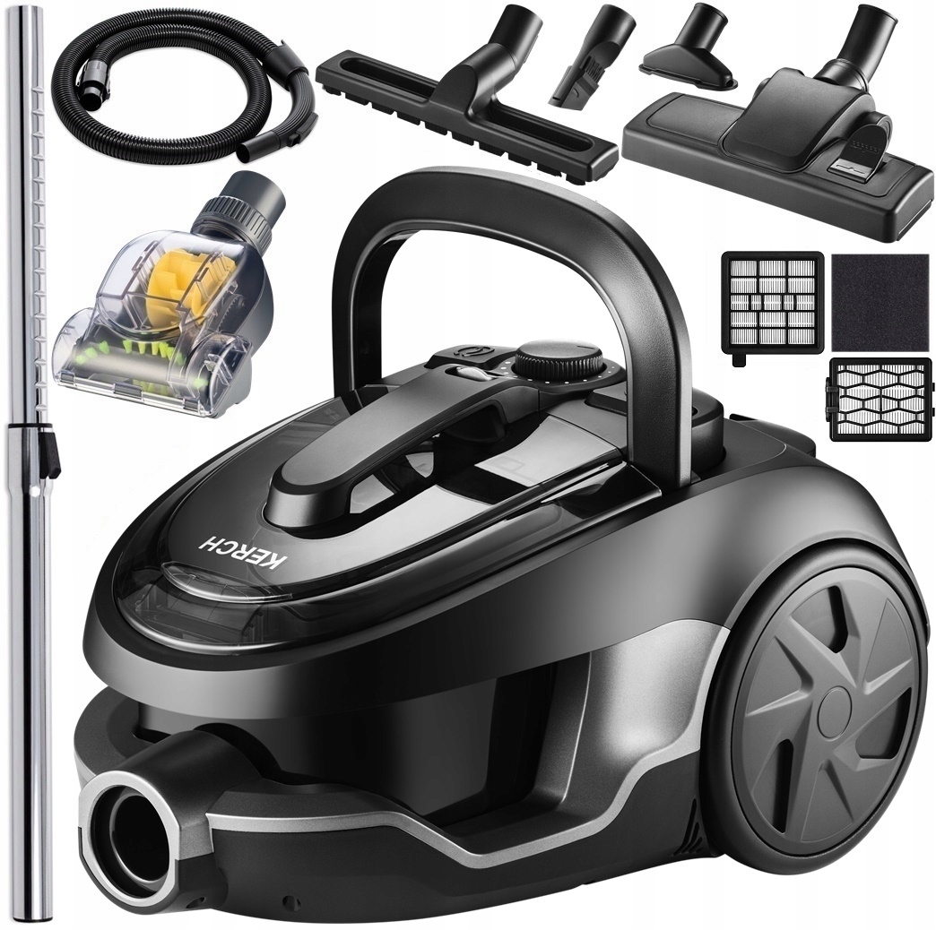 Odkurzacz Cyklonowy Bezworkowy Kerch Master 4000W 2.5L +turboszczotka