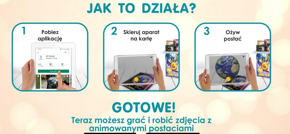 Smarty Interaktywne KARTY 4D ROBOTY PLANETY PREZEN Szerokość produktu 26 cm