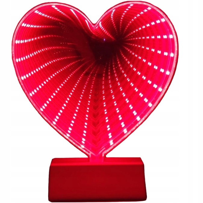 

Lampka 3D Serce Led Lustro Efekt Tunel Ozdoba