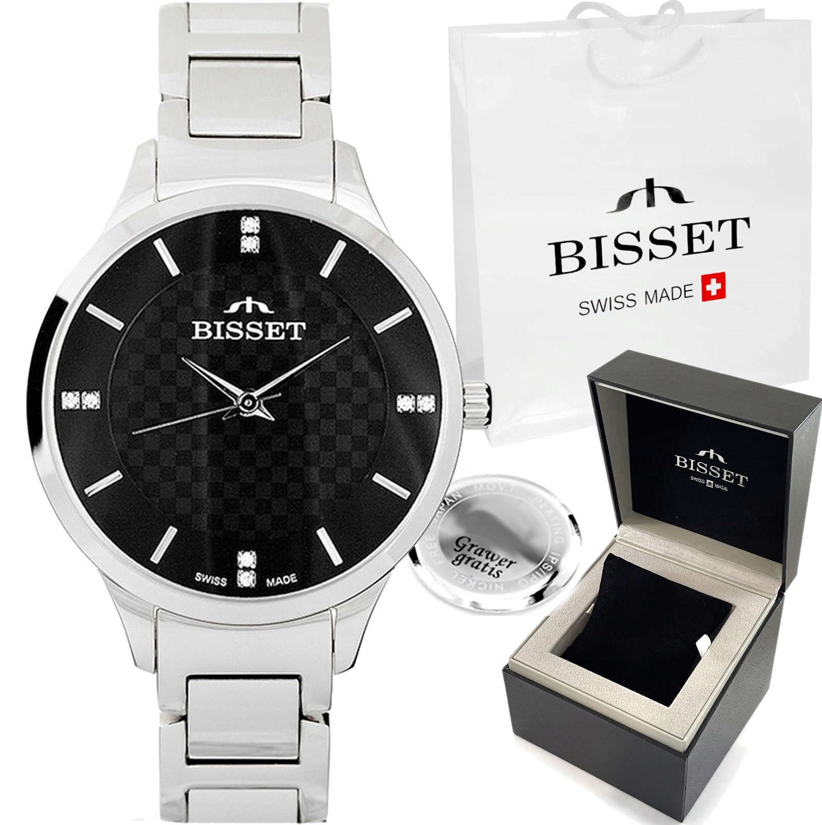 Švýcarské dámské hodinky Bianca-b s gravírováním jsou elegantní na náramku