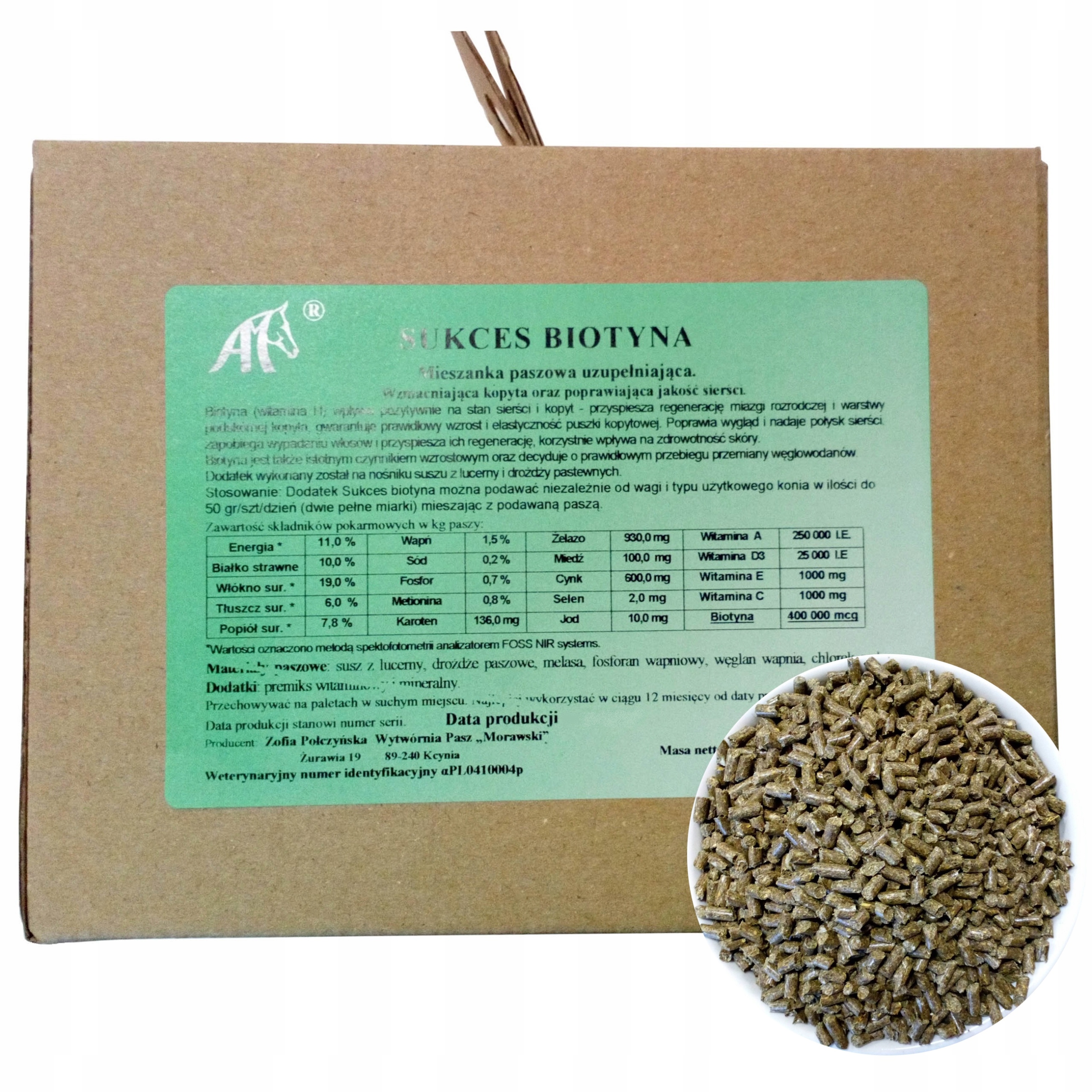 SUKCES BIOTYNA pasza dla koni, witaminy 4PAK Marka Sukces