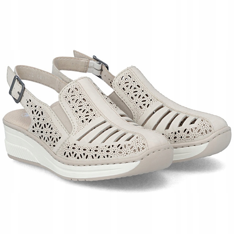 Dámské sandály Rieker 48763-60 Beige béžové, Kůže Vel. 37