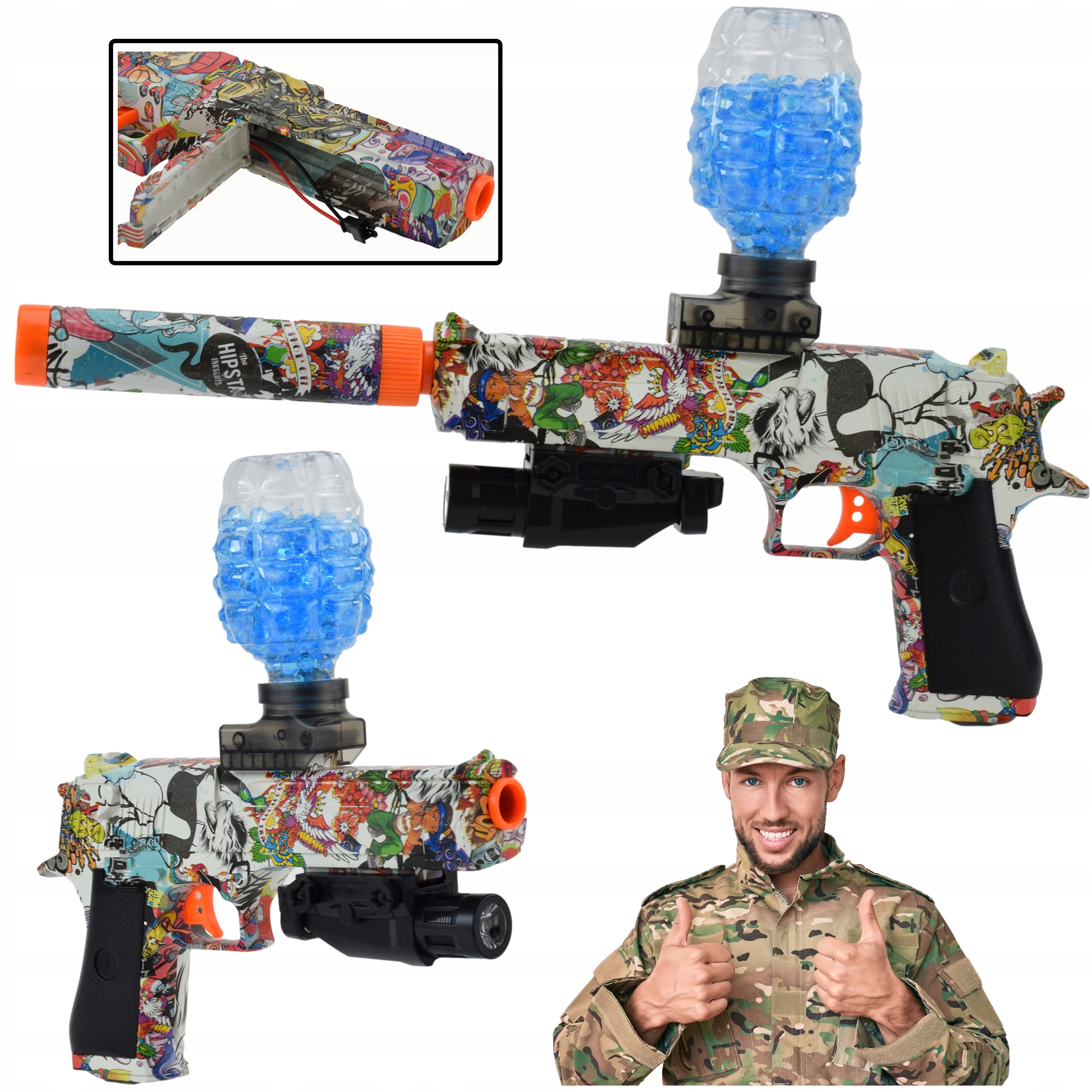 ELEKTRYK AUTOMAT PISTOLET KARABIN NA KULKI ŻELOWE