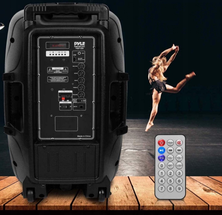 PYLE Przenośna Karaoke Maszyna Bluetooth 800W Zestaw Głośnik Party LED — miniatura 10