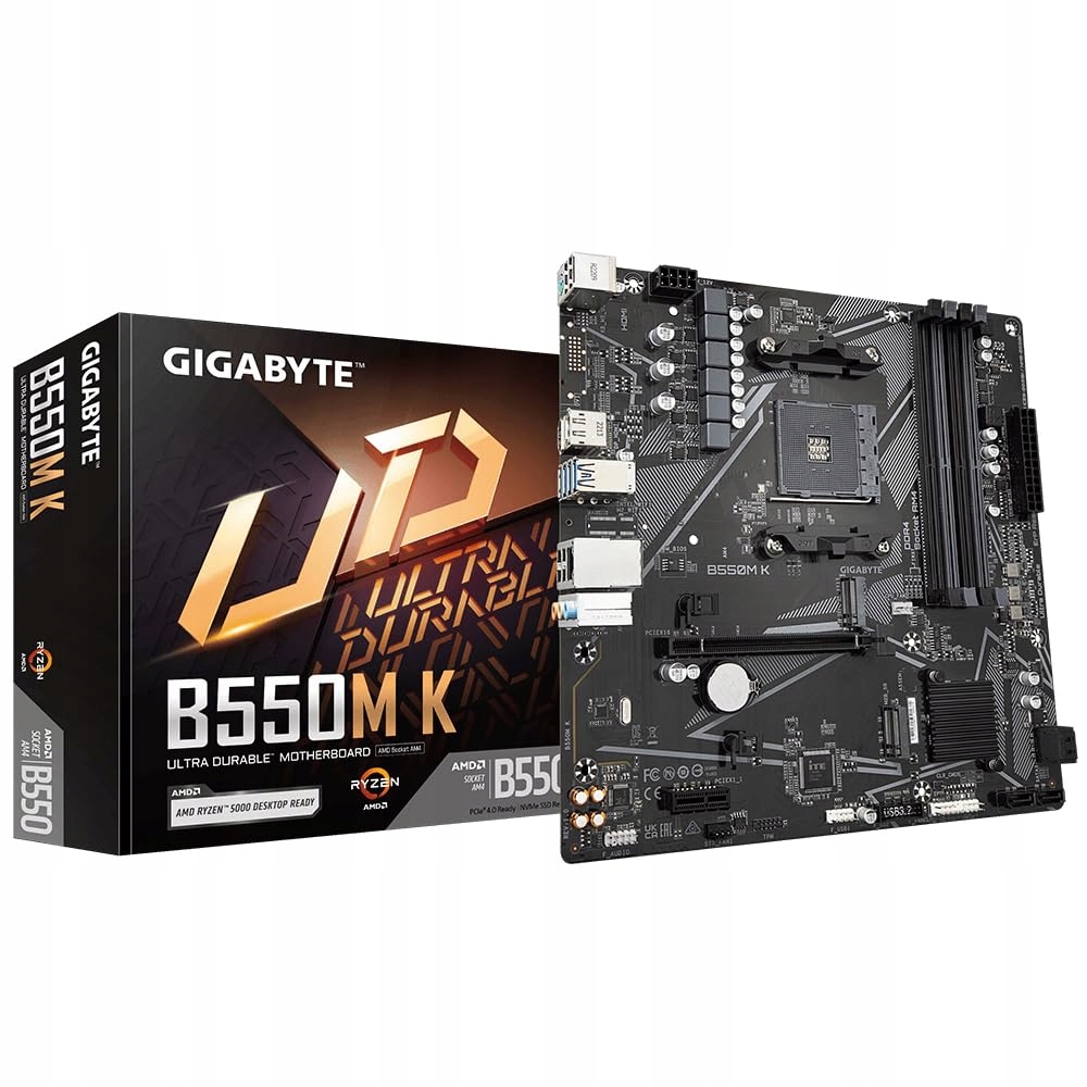 GIGABYTE B550M K Płyta Główna Ryzen 5000 AM4 DDR4 M.2 USB 3.2 PCIe 4.0