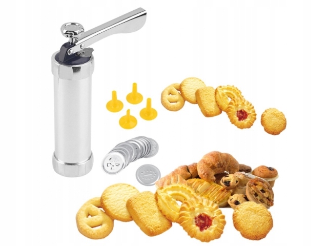 DEKORATOR DO CIAST WIELOFUNKCYJNA MASZYNKA DO CIASTEK TORTÓW SZPRYCA Kolor srebrny