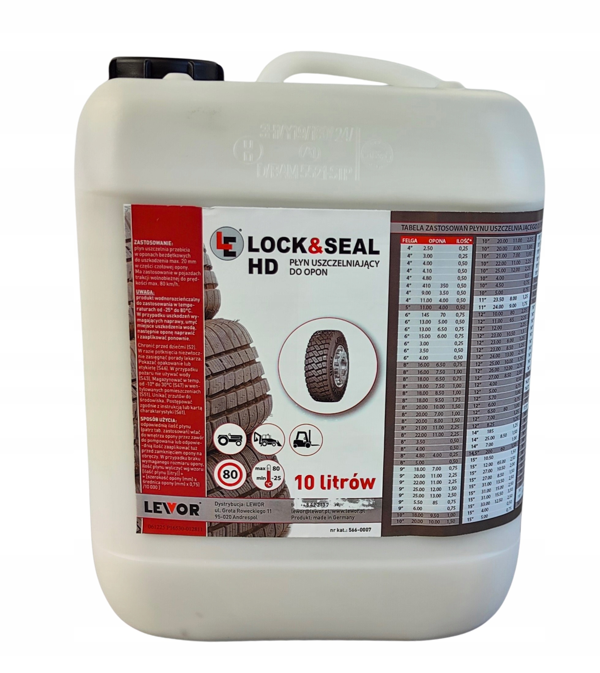 Płyn Uszczelniający Do Opon Lock&seal Hd – 10L Do Dużych Uszkodzeń!