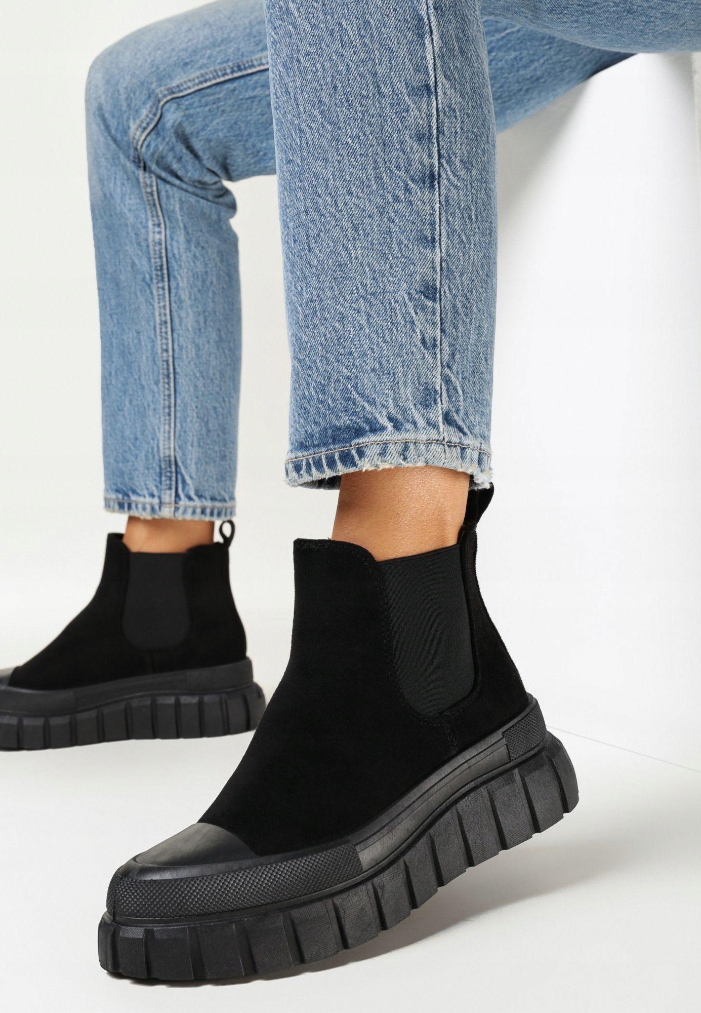 Born2Be Czarne Botki damskie 39 Ekozamsz