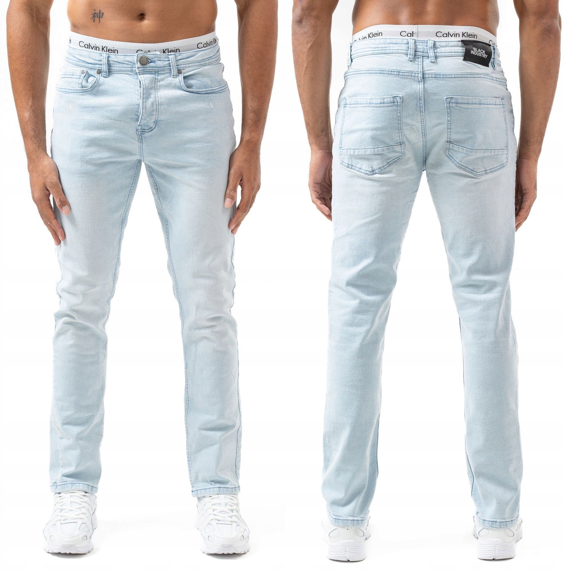Džíny Přetíratelné Jasné Oděrky Zúžené Slim fit Elastické