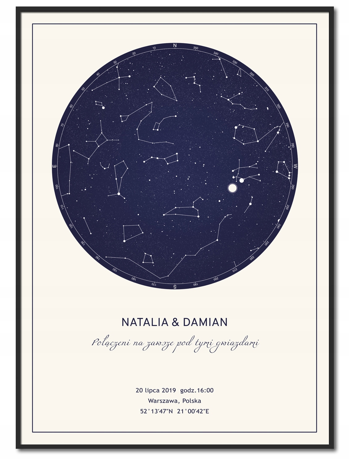 Plakat Mapa Nieba - Plakat personalizowany A4