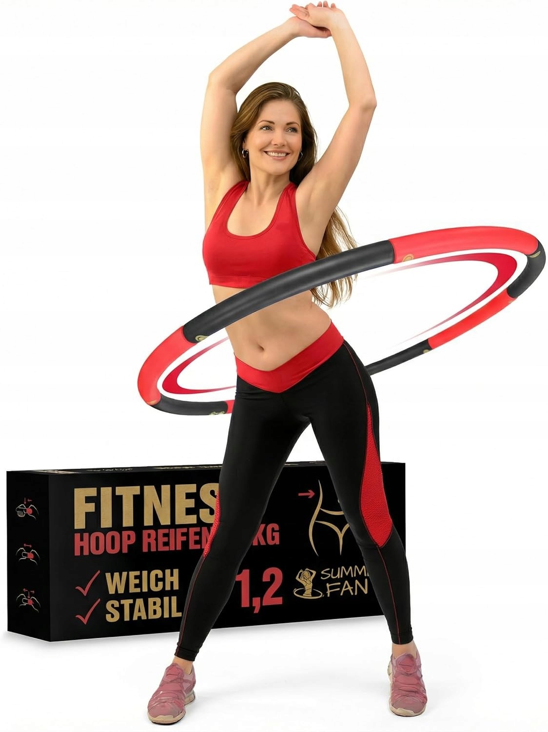 Skládací nastavitelný kroužek Hula Hoop Fitness 1,2 kg