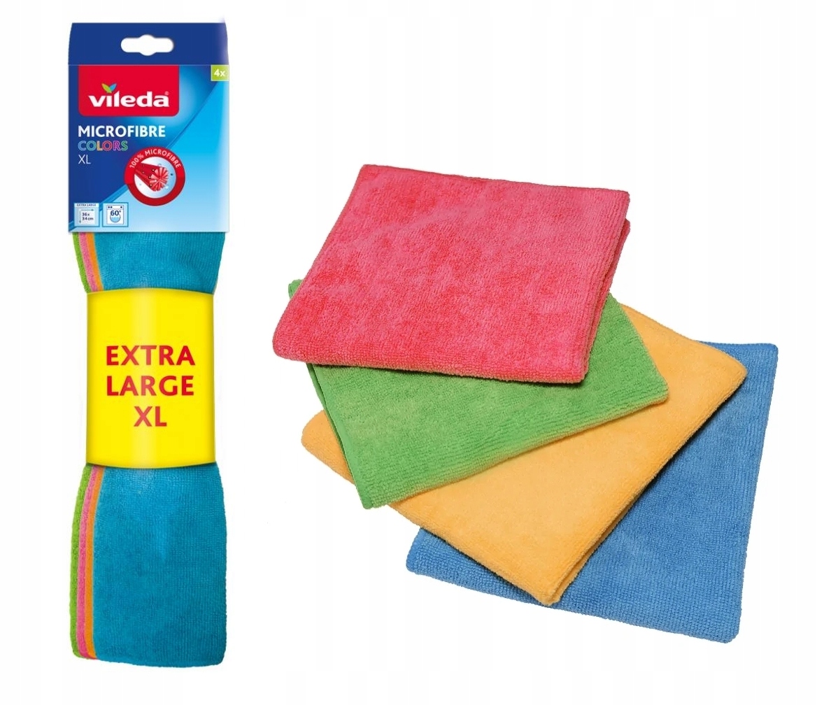 Ściereczki Vileda Extra Large Colors Mikrofibra x4 XXL