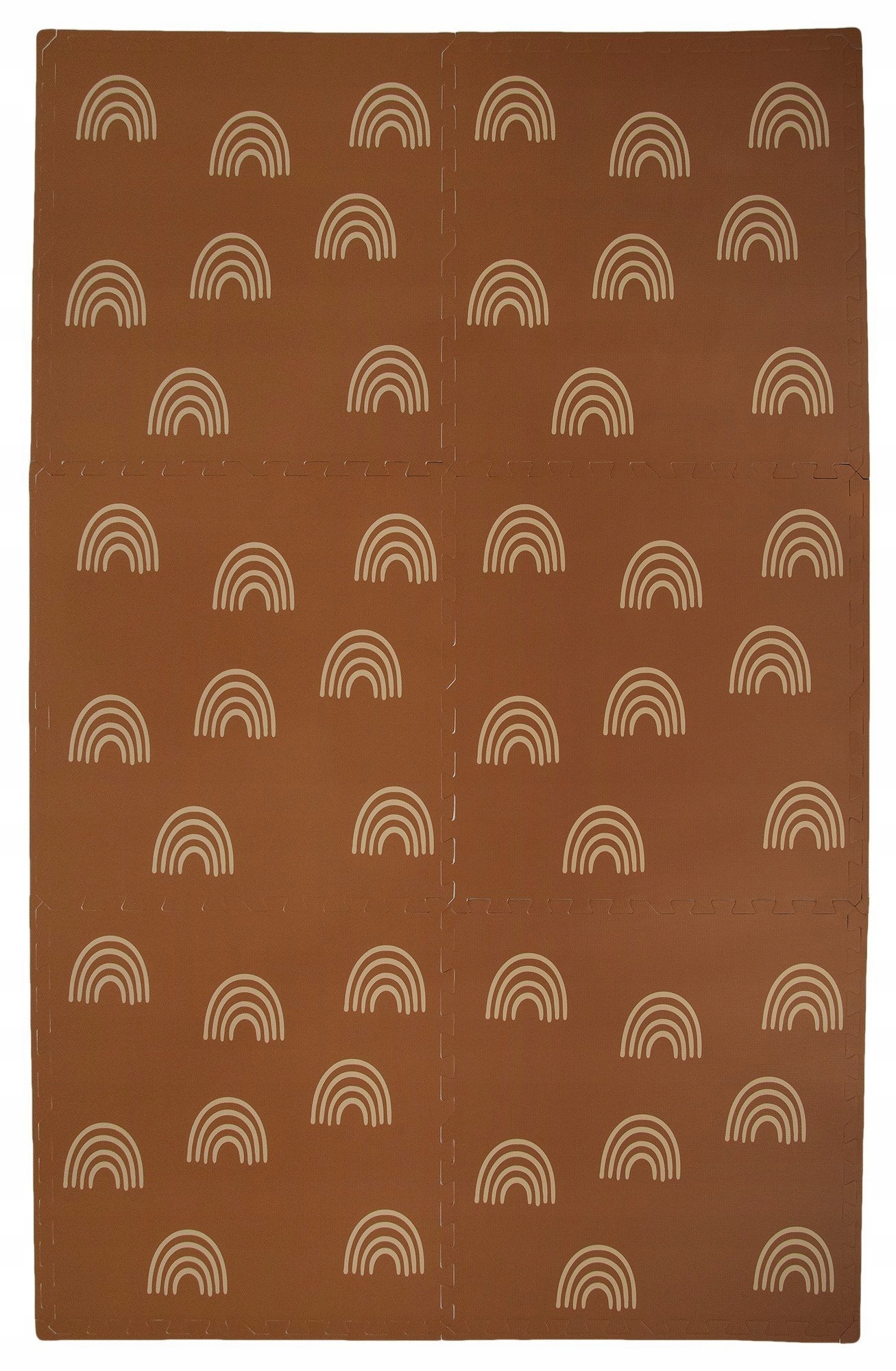 MATA PIANKOWA DUŻE PUZZLE PIANKOWE GRUBE 180x120 6 SZT. BRĄZOWE ŁUKI TĘCZA