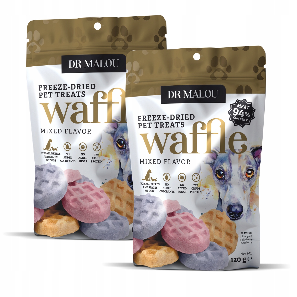 Levně Krmivo pro psy Wafle 100% kuřecí maso mix 2ks