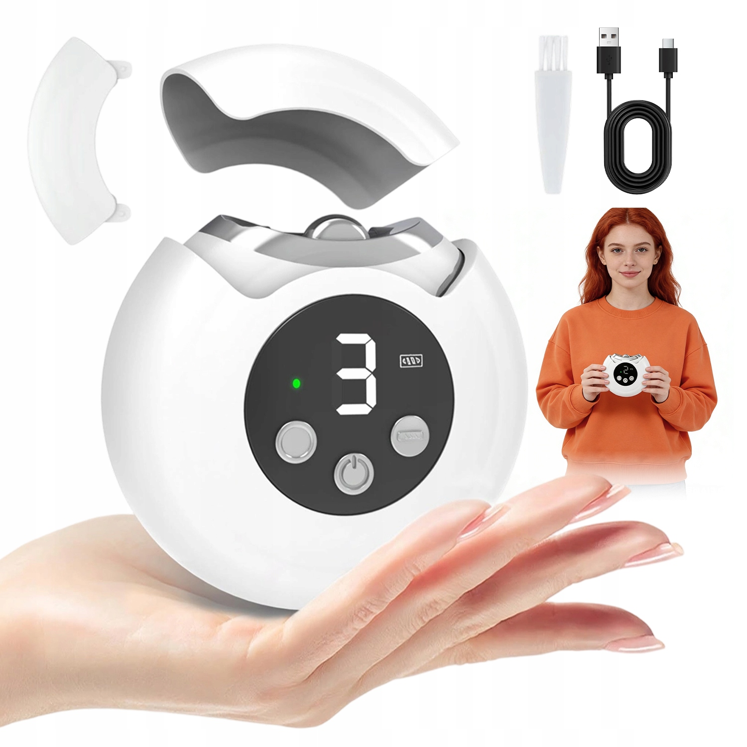 Zastřihovač Na Nehty Mini Elektrický Manikúra S Led Osvětlením