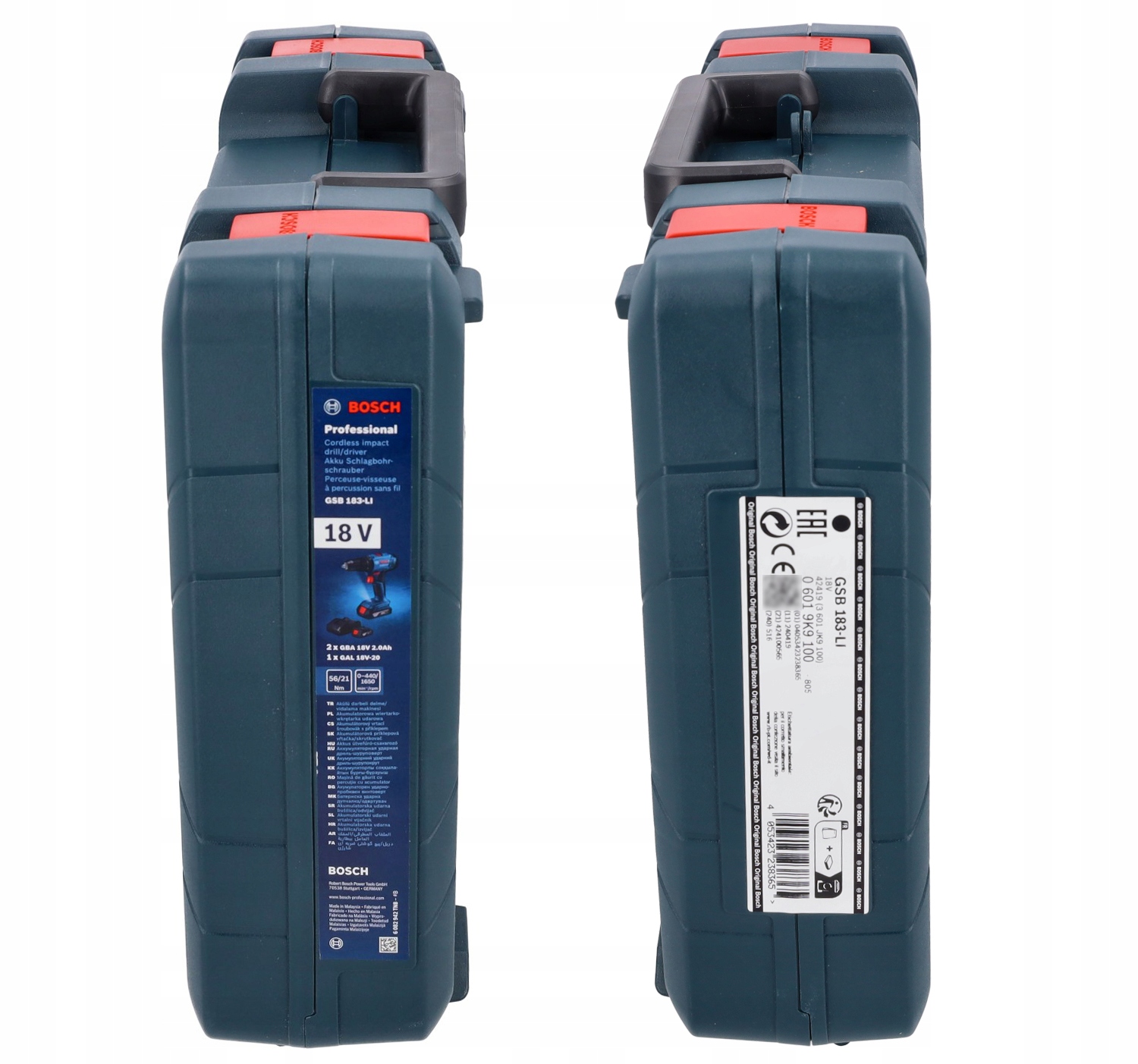 WIERTARKO WKRĘTARKA UDAROWA 18V 2x Aku. Walizka BOSCH GSB 183-LI Typ akumulatora Li-Ion