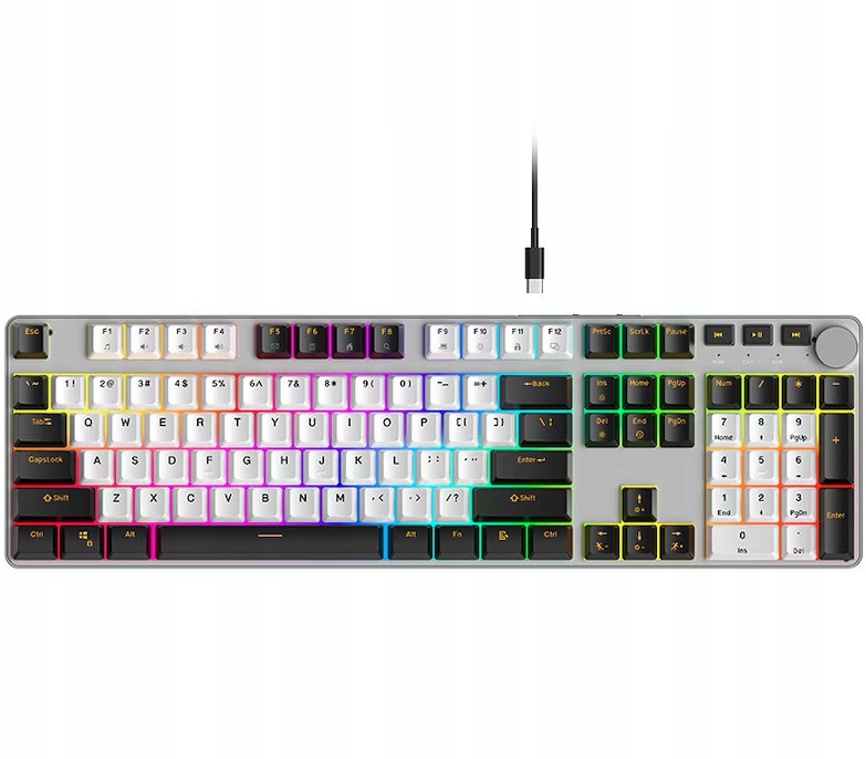 Mechanická Herní Klávesnice S 107 Klávesami, Rainbow Podsvícení