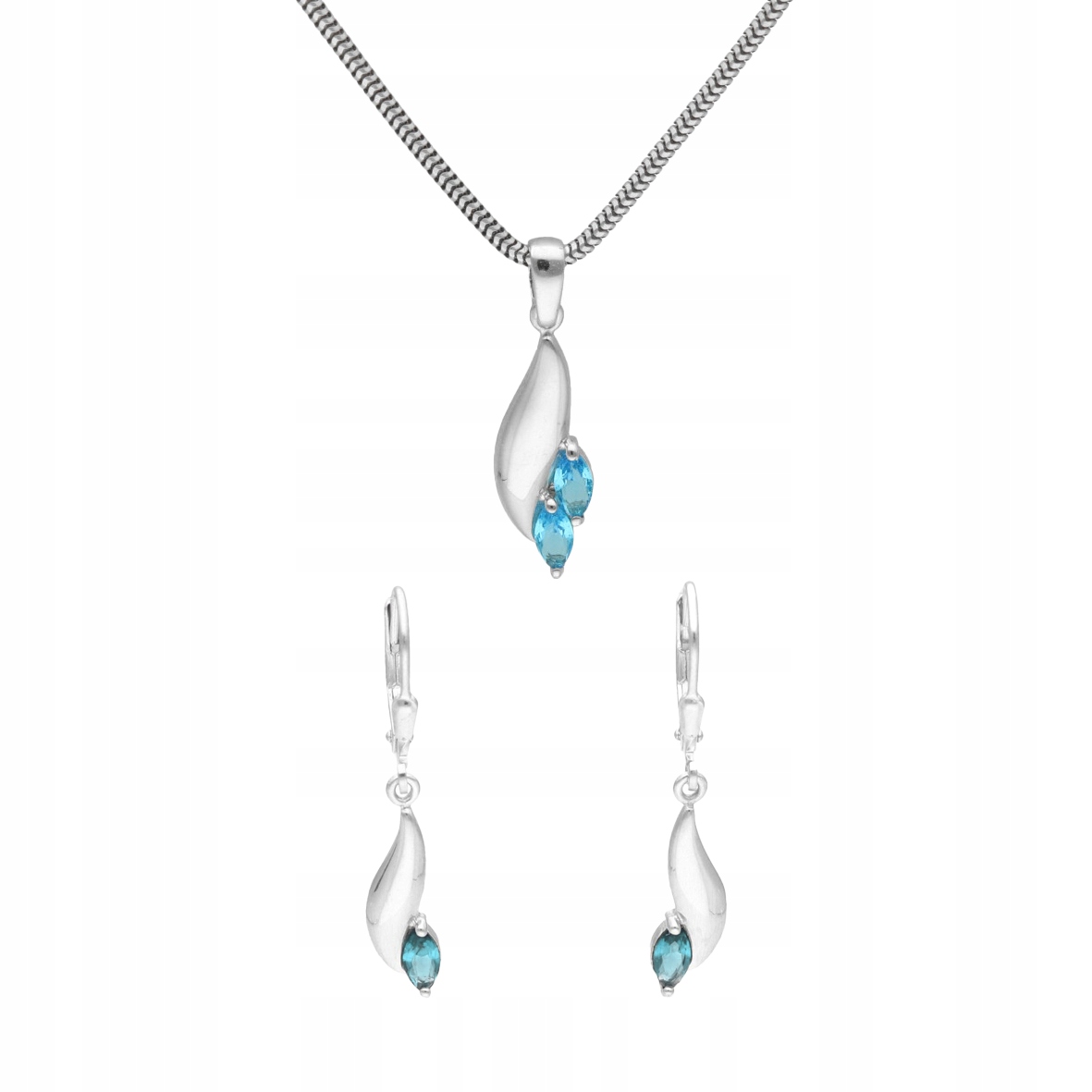 Komplet s modrými zirkony stříbro