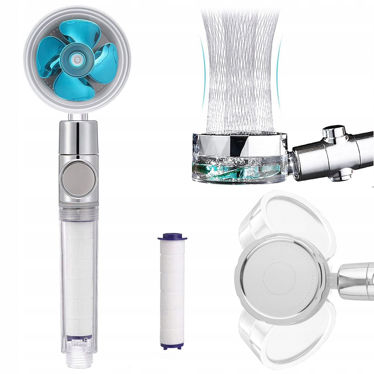 

Słuchawka prysznicowa z wentylatorem z filtrem