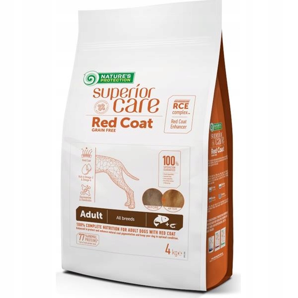 Nature's Protection Superior Care Dog Dry Red Coat Adult Gf Salmon 4 kg