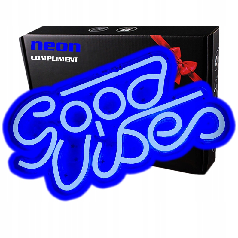 

Neon Led Duży Usb Na ścianę Good Vibes