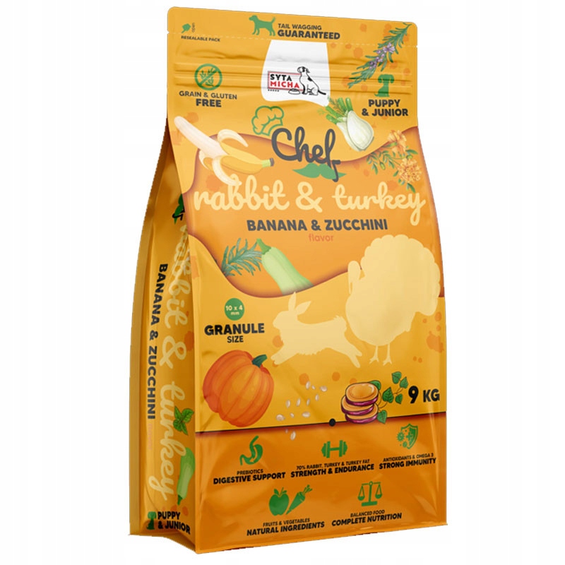 Levně Syta Micha Chef Rabbit Turkey Junior Králík S Krůtím Banánem A Cuketou 9 Kg