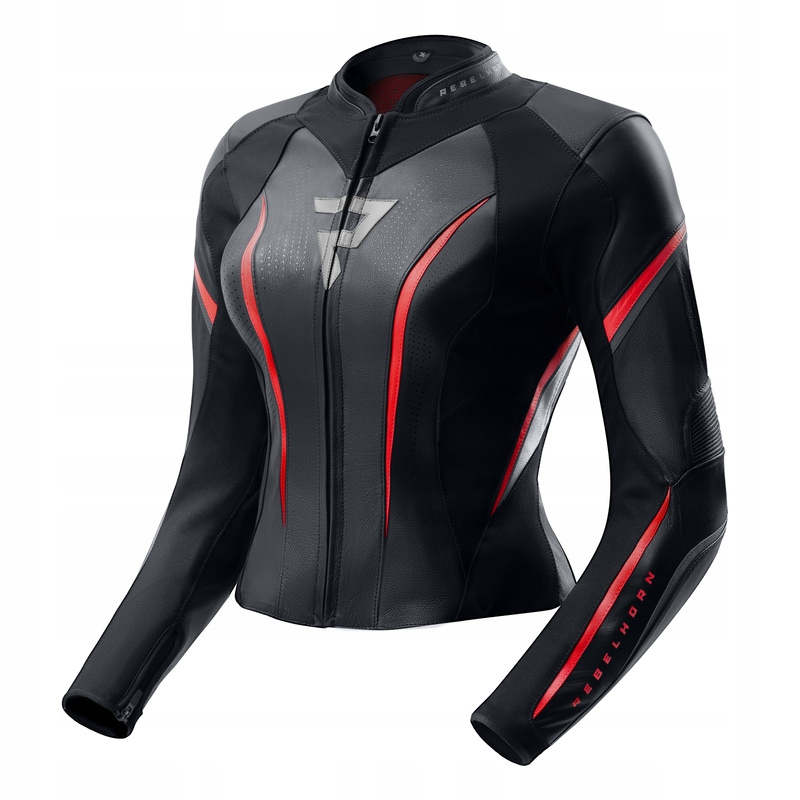 Kožená bunda Rebelhorn Diva St Black Red White veľ 38
